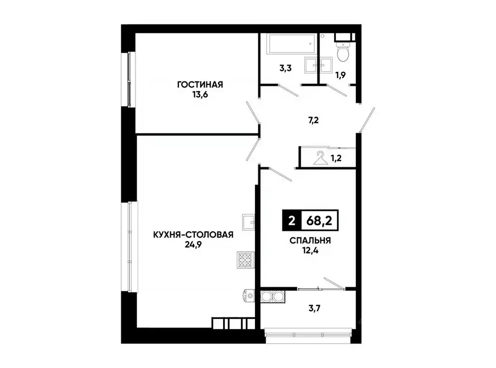 1-к кв. Ставропольский край, Ставрополь ул. Андрея Голуба, 12к8 (68.2 ... - Фото 0