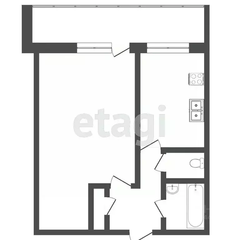 1-к кв. Тюменская область, Тюмень ул. Седова, 55 (40.0 м) - Фото 1
