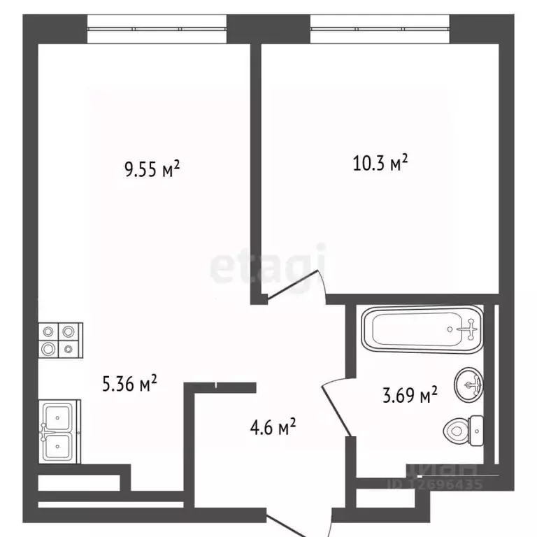 1-к кв. Московская область, Ленинский городской округ, д. Коробово ул. ... - Фото 2