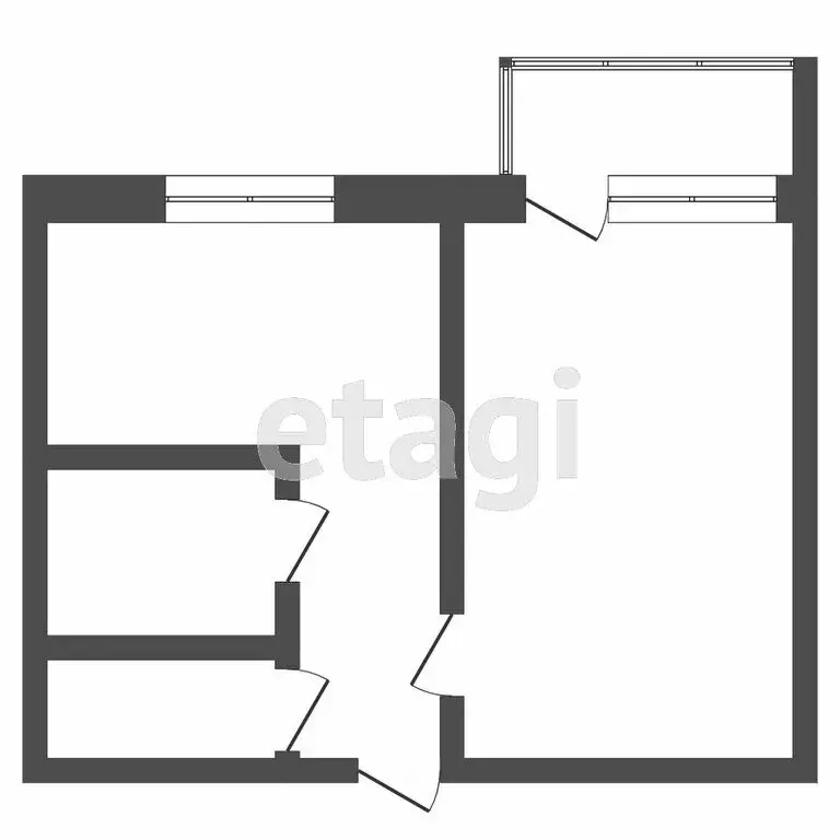 1-комнатная квартира: Северск, улица Калинина, 46 (29.9 м) - Фото 1