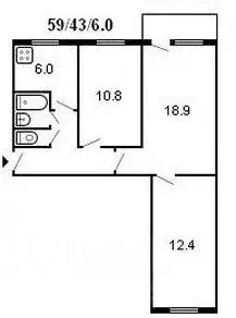 3-к кв. Иркутская область, Иркутск ул. 2-я Железнодорожная, 5Б (58.1 ... - Фото 1