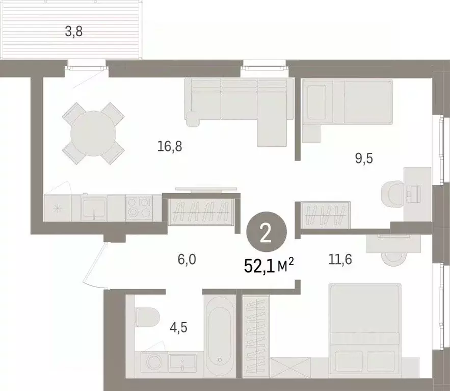 2-к кв. Ленинградская область, Ломоносовский район, Аннинское ... - Фото 0
