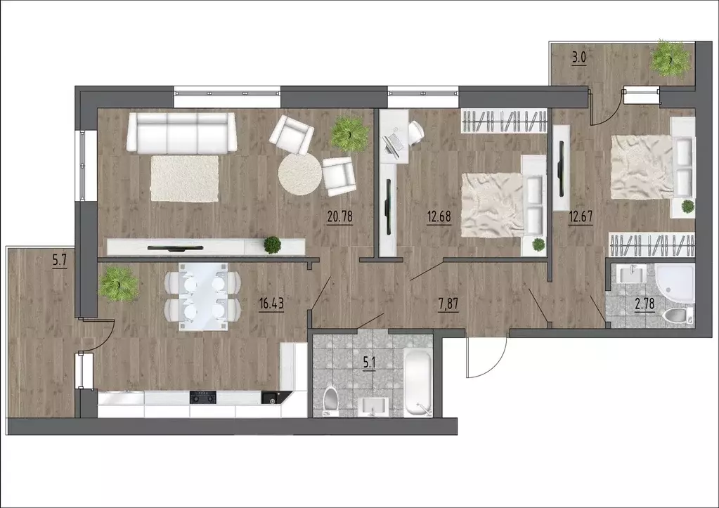 Продаётся 3-к квартира, 80.9 м - Фото 0