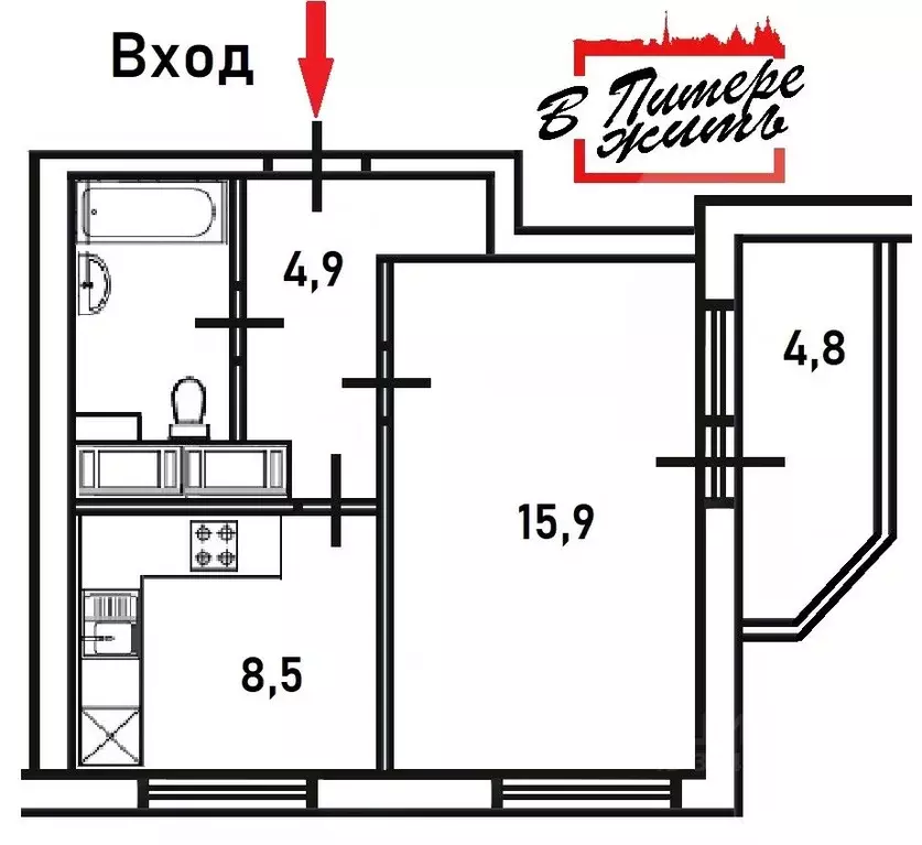 1-к кв. Ленинградская область, Мурино Всеволожский район, ул. ... - Фото 2