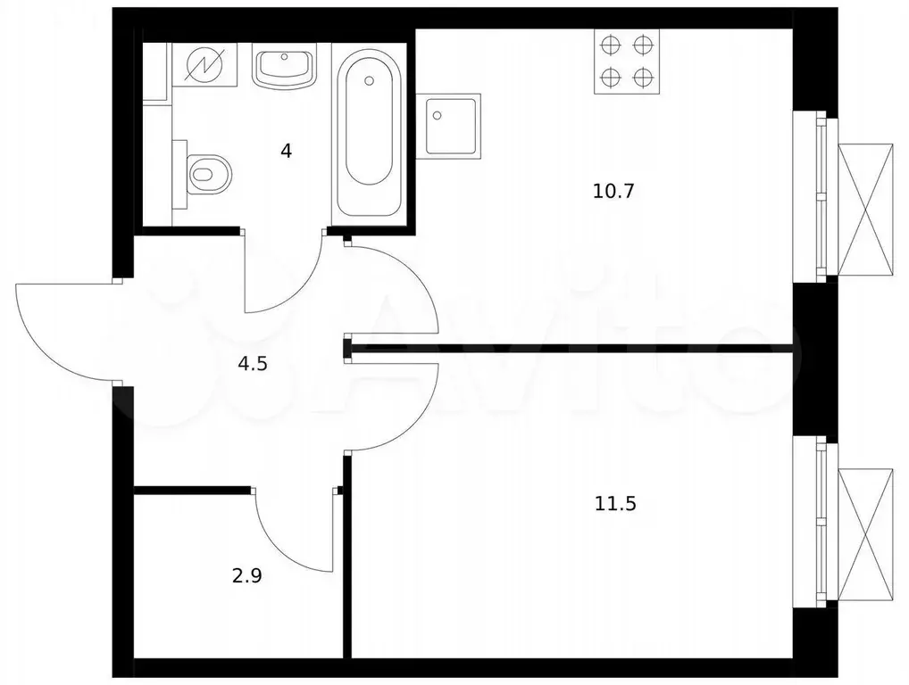 1-к. квартира, 33,6 м, 7/25 эт. - Фото 0