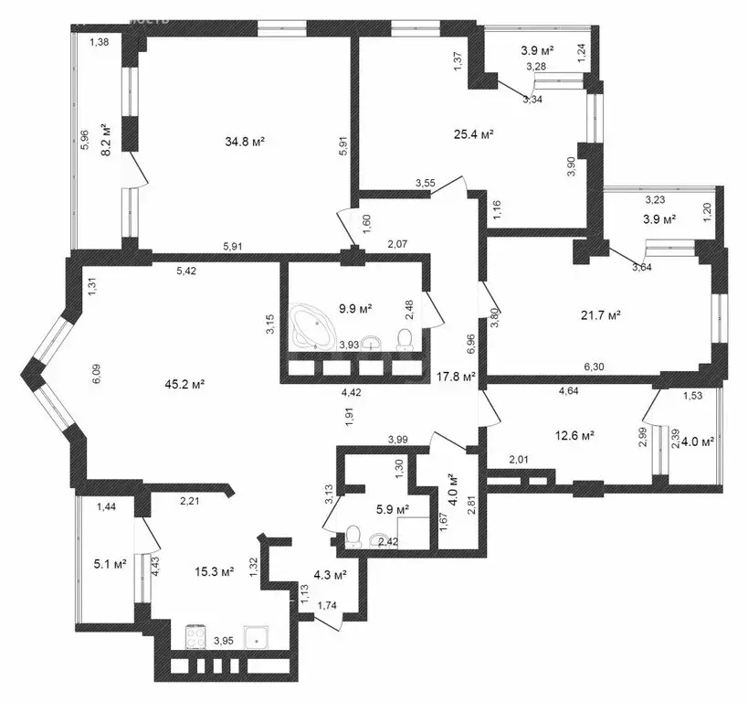 5-комнатная квартира: Тюмень, Фабричная улица, 5 (196.5 м) - Фото 0