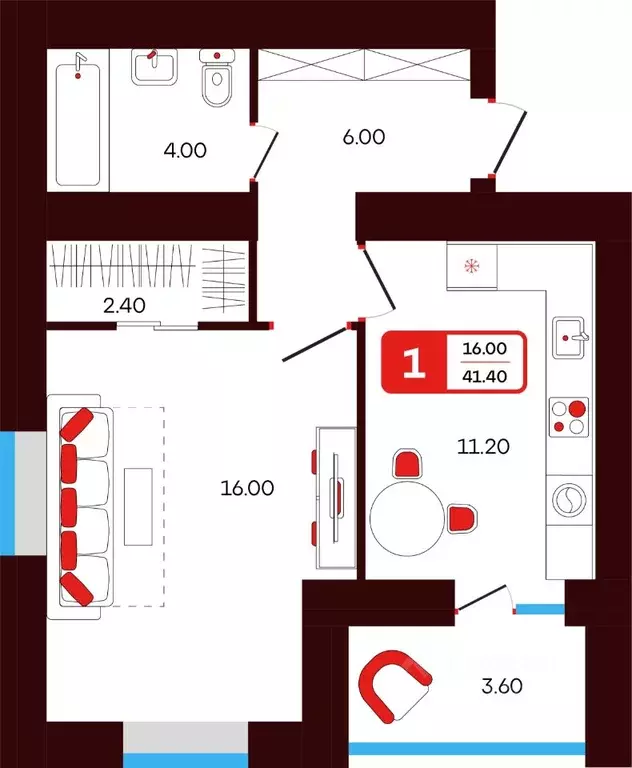 1-к кв. Башкортостан, Туймазы пер. Луначарского, 5 (41.4 м) - Фото 1