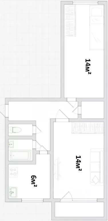 2-к кв. Омская область, Омск ул. Завертяева, 31 (45.1 м) - Фото 1