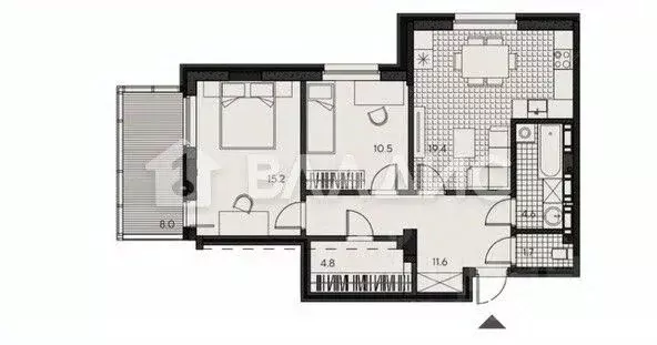 3-к кв. Пензенская область, Пенза ул. Урицкого, 48 (68.1 м) - Фото 2