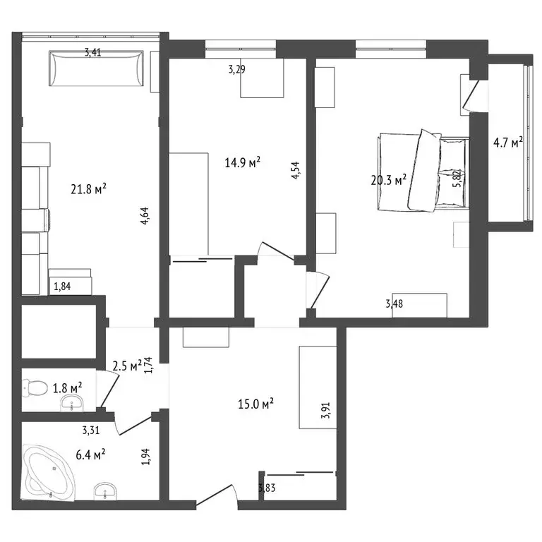 3-комнатная квартира: Ставрополь, улица Пирогова, 30А (75.1 м) - Фото 0