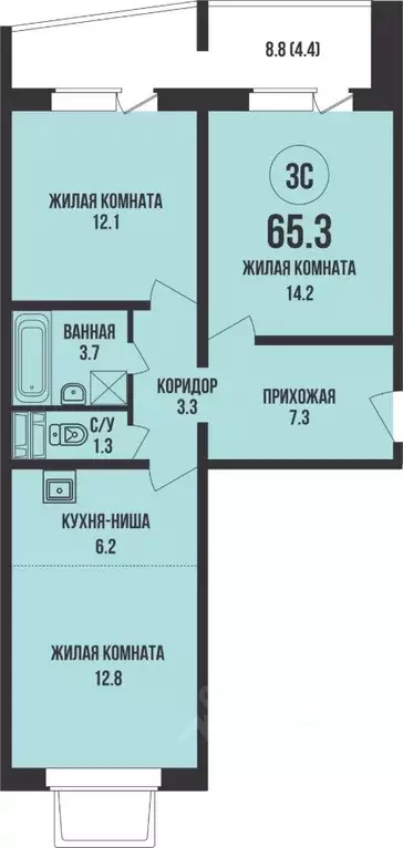 2-к кв. Новосибирская область, Новосибирск Династия жилой комплекс ... - Фото 0