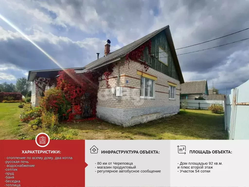 Дом в Вологодская область, Череповецкий район, Уломское с/пос, д. ... - Фото 1