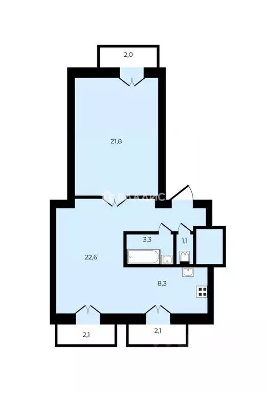 Свободной планировки кв. Санкт-Петербург Мгинская ул., 7 (58.1 м) - Фото 2