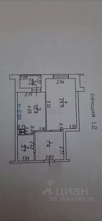 1-к кв. Ростовская область, Ростов-на-Дону Тибетская ул., 1Бс2 (37.0 ... - Фото 1