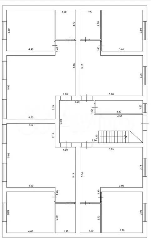 1-к. квартира, 44 м, 1/6 эт. - Фото 1