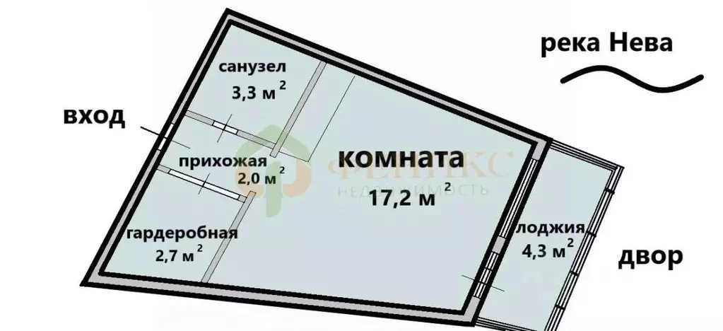 Студия Санкт-Петербург Усть-Славянка тер., ул. Заводская, 15 (29.2 м) - Фото 1