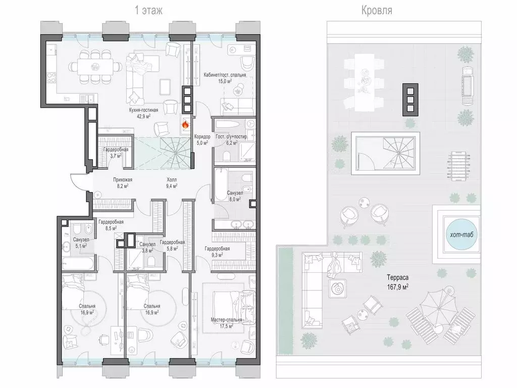 4-комнатная квартира: Москва, Средний Тишинский переулок (178.1 м) - Фото 1