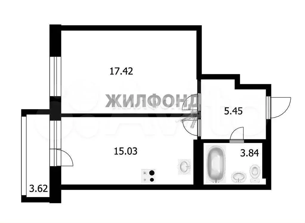 2-к. квартира, 42 м, 21/27 эт. - Фото 0