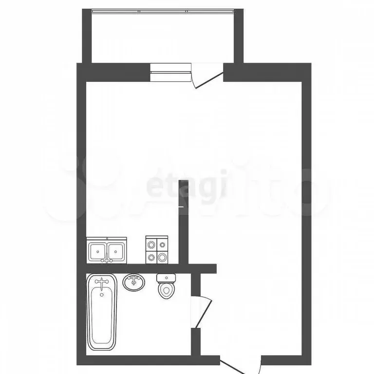 Квартира-студия, 26 м, 5/17 эт. - Фото 0