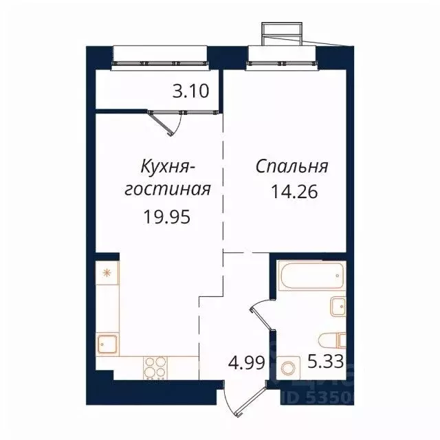 1-к кв. Иркутская область, Иркутск Байкальская ул., 246Б (47.6 м) - Фото 1