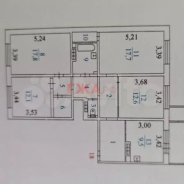 4-к. квартира, 99,5 м, 6/9 эт. - Фото 0