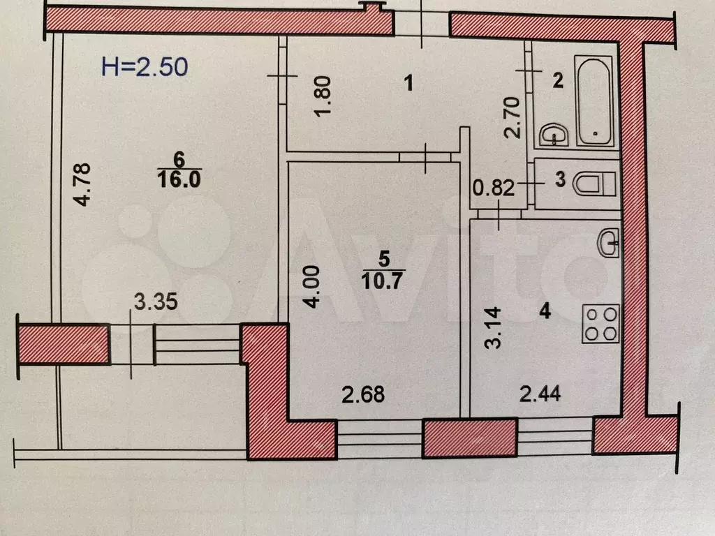 2-к. квартира, 45 м, 6/9 эт. - Фото 0