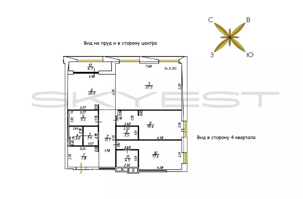 4-к кв. Москва ул. Усачева, 13 (140.0 м) - Фото 1