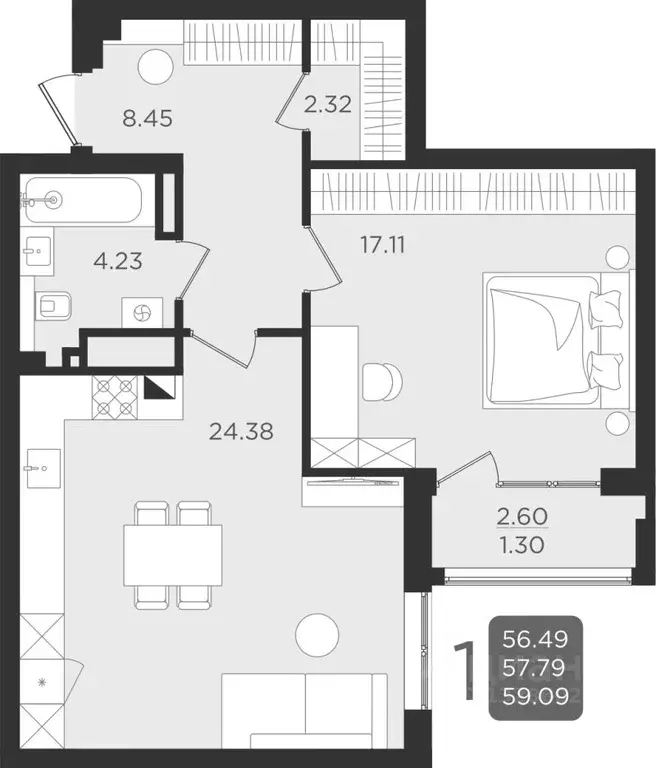 1-к кв. Калининградская область, Калининград ул. Старшины Дадаева, ... - Фото 1