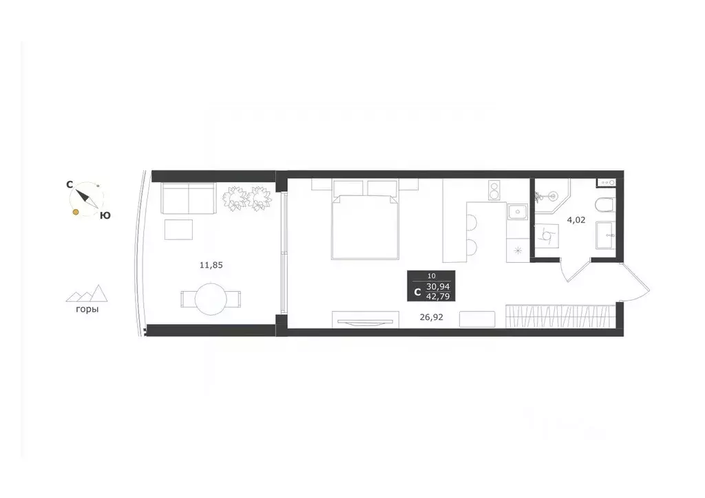 Студия Крым, Алушта муниципальный округ, с. Виноградное ул. Сусловой, ... - Фото 1