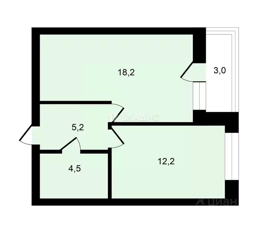 1-к кв. Санкт-Петербург ул. Матроса Железняка, 57 (40.1 м) - Фото 1
