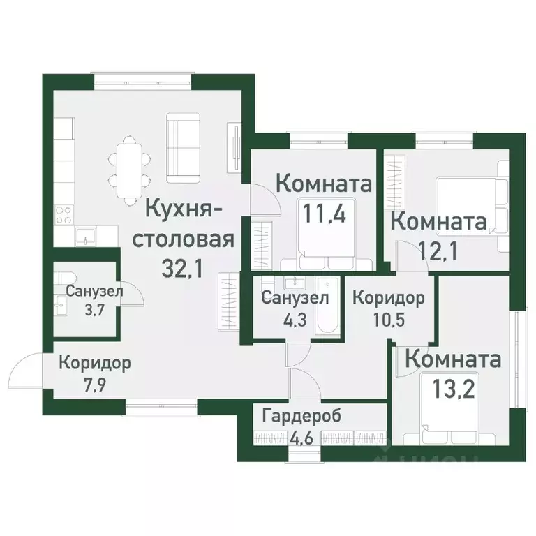 3-к кв. Челябинская область, Челябинский городской округ, пос. ... - Фото 0