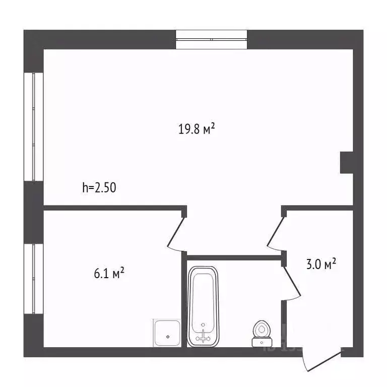 1-к кв. Красноярский край, Красноярск ул. 52-й Квартал, 7 (31.9 м) - Фото 2