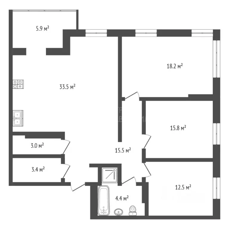 3-к кв. Тюменская область, Тюмень ул. Мельникайте, 30 (106.7 м) - Фото 1