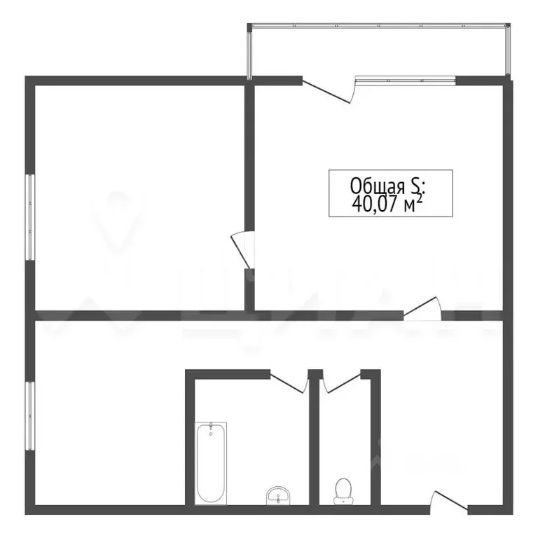 2-к кв. Татарстан, Казань ул. Заслонова, 11а (42.1 м) - Фото 1