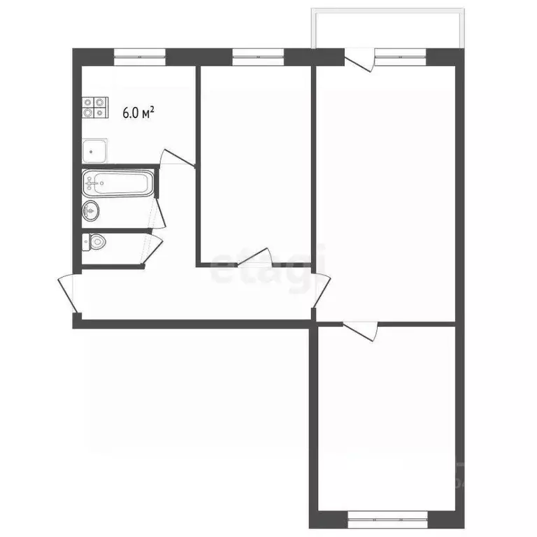 3-к кв. Забайкальский край, Чита Ингодинская ул., 11 (58.4 м) - Фото 2