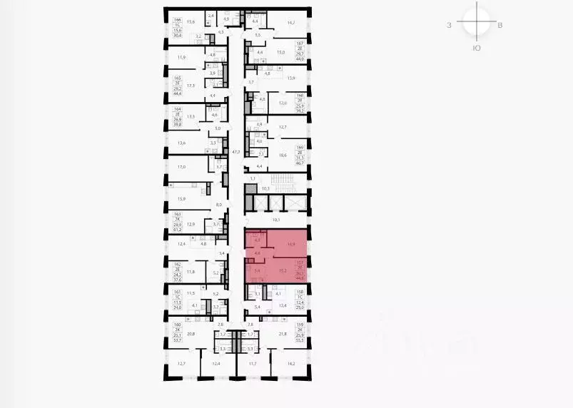 2-к кв. Москва Семеновский Парк 2 жилой комплекс (44.6 м) - Фото 1