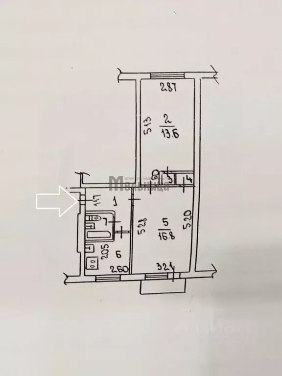 2-к кв. Волгоградская область, Волжский ул. Энгельса, 32 (44.4 м) - Фото 2