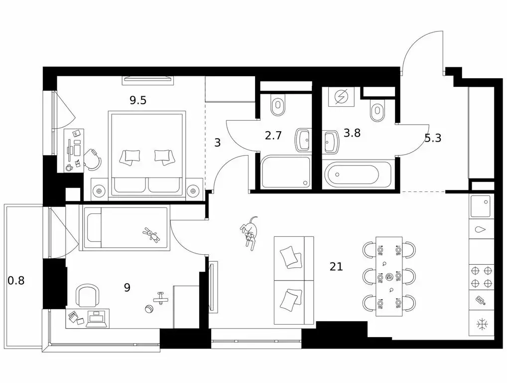 2-комнатная квартира: Москва, жилой комплекс Кавказский Бульвар 51, ... - Фото 1