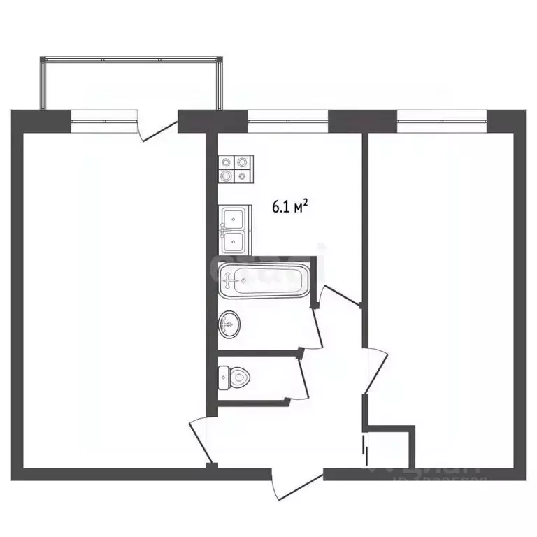 2-к кв. Вологодская область, Вологда Рабочая ул., 9А (44.1 м) - Фото 1