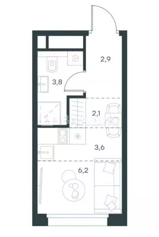 Квартира-студия: Москва, Ильменский проезд, 12 (18.5 м) - Фото 1