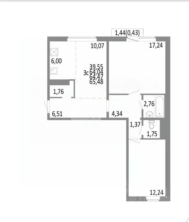 3-к кв. Челябинская область, Челябинск Нефтебазовая ул., 20 (64.0 м) - Фото 2