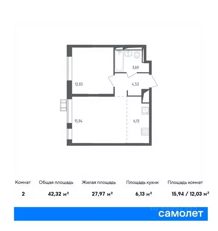 1-к кв. Московская область, Ленинский городской округ, д. Мисайлово, ... - Фото 0