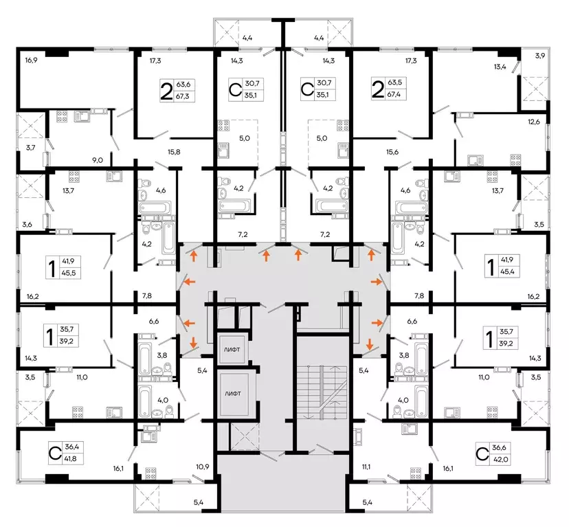 2-к кв. Крым, Симферополь ул. Балаклавская, 10 (67.4 м) - Фото 2