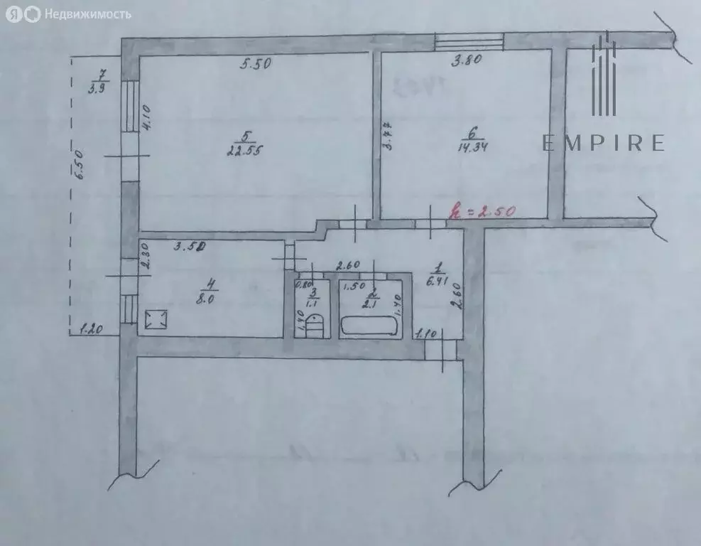 2-комнатная квартира: Тула, проспект Ленина, 14 (58.4 м) - Фото 1