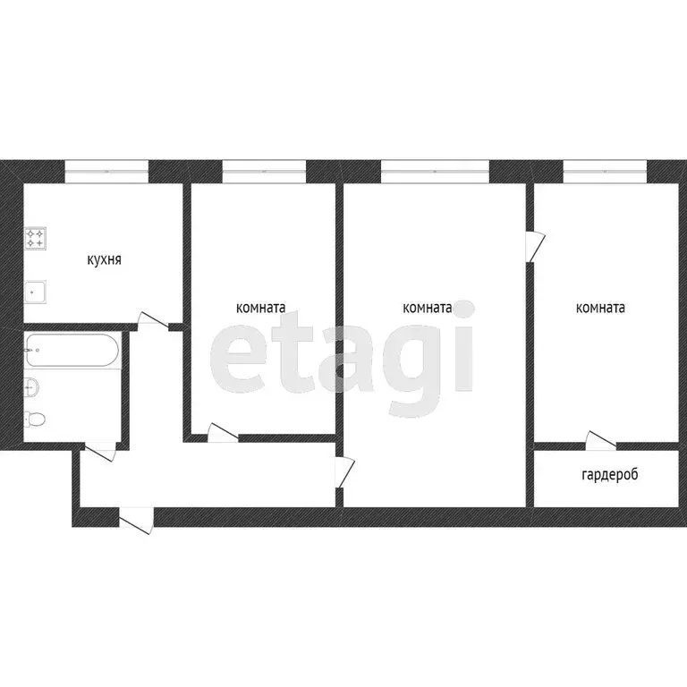 3-комнатная квартира: Златоуст, проспект имени Ю.А. Гагарина, 6-я ... - Фото 1
