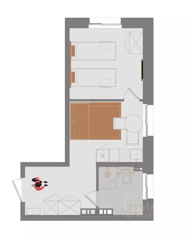 1-к кв. Иркутская область, Иркутск ул. Ширямова, 26 (31.16 м) - Фото 2