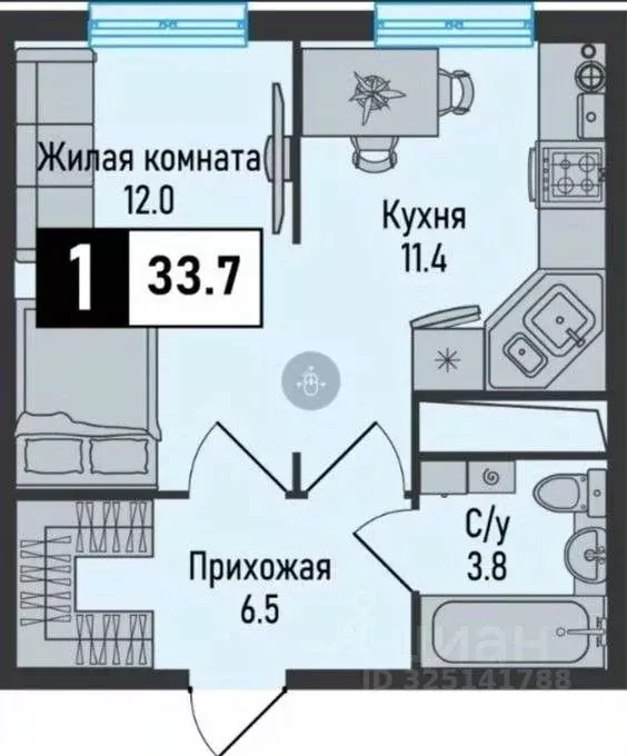 1-к кв. Ставропольский край, Железноводск городской округ, пос. ... - Фото 2