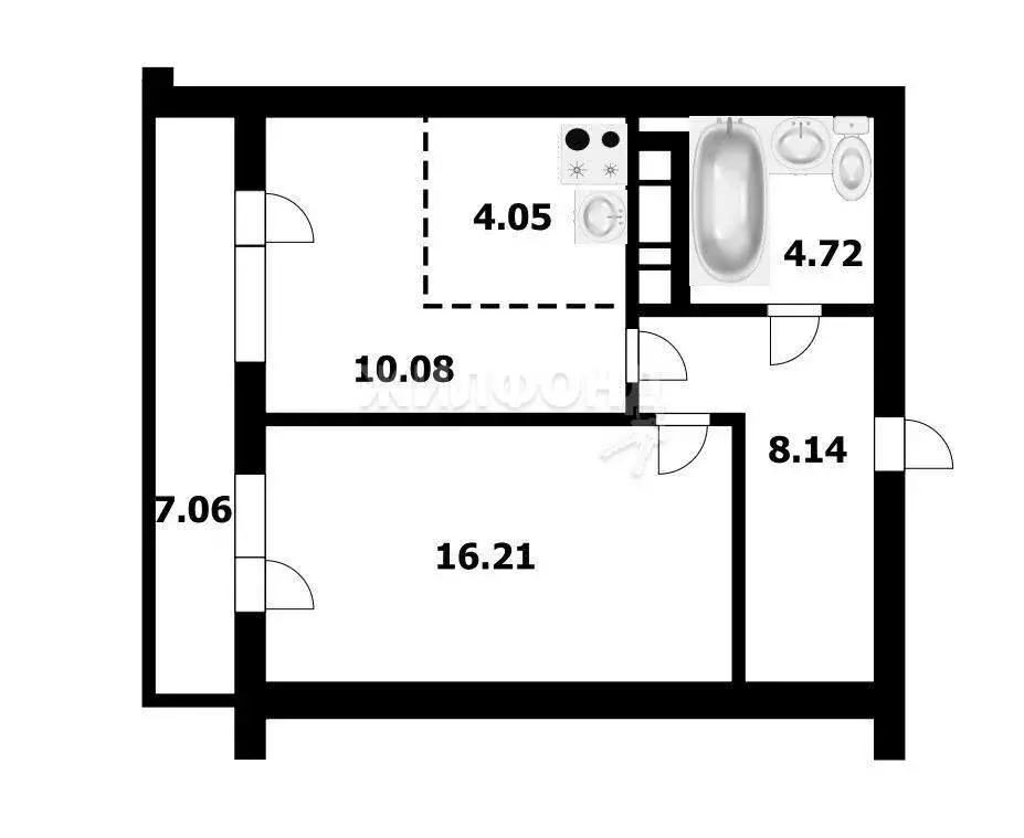 2-комнатная квартира: Новосибирск, Большевистская улица, 32/1 (43.6 м) - Фото 0