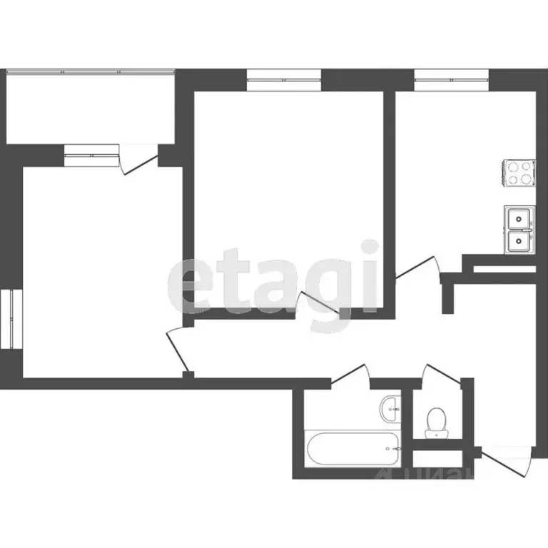 2-к кв. Тюменская область, Тюмень ул. Монтажников, 53 (59.3 м) - Фото 2