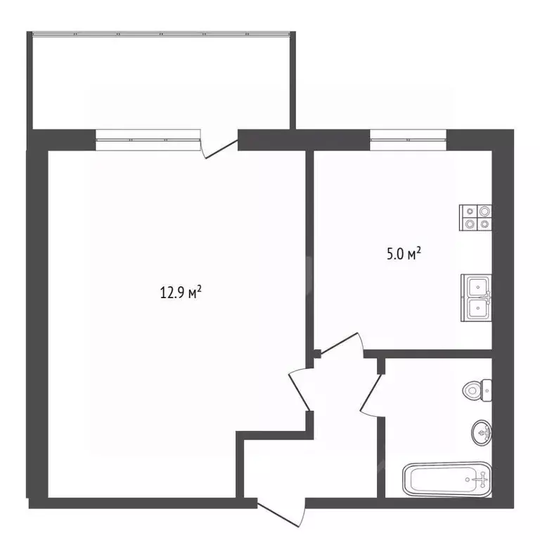 1-к кв. Крым, Бахчисарай ул. Крымская, 6 (22.1 м) - Фото 1